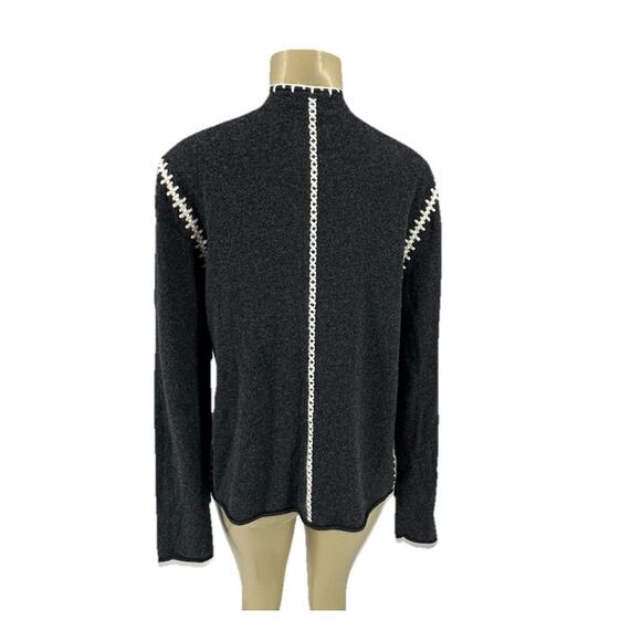 Johnny Was Small Whipstitch Wool Cashmere Open Front Sweater Long Sleeve BD1 - Picture 3 of 7